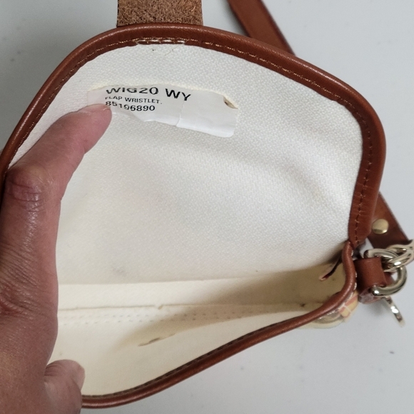 Dooney & Bourke Vintage Pouch Graffiti Canvas Leather Trim. - Picture 13 of 14